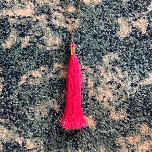 Moon and Lola tassel necklace, hot pink